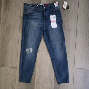 Celebrity Pink Skinny Mid Rise Blue Ankle Cropped Jeans